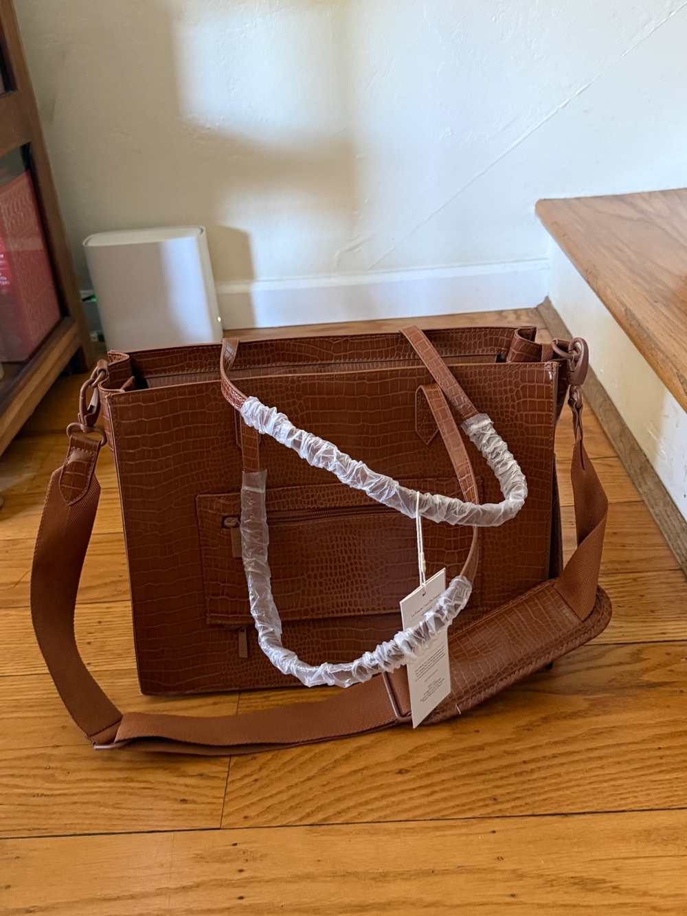 NWT BEIS | The Work Tote | Maple Croc - Picture 5 of 12